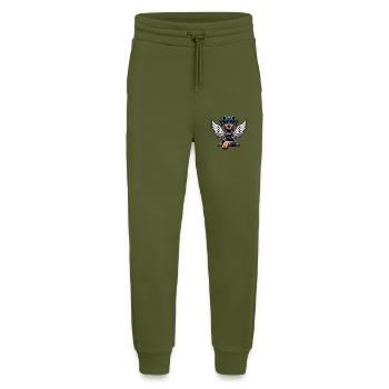 Cute Doberman Angel with Wings Design - Jogging Pants - made by SPREAD  - MOSS GREEN - Front