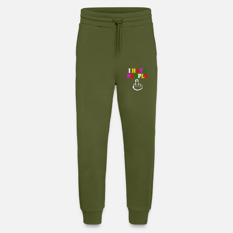 I hate people - Jogging Pants - made by SPREAD  - MOSS GREEN