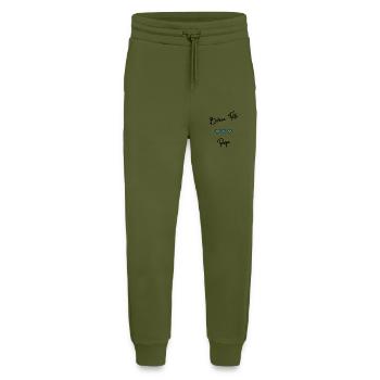 BONNE FÊTE PAPA. PAPA. FÊTE DES PÈRES. BONNE FÊTE - Pantalon de jogging bio décontracté fabriqué en UE - MOSS GREEN - Devant