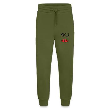 40. 40 YEARS. 40th ANNIVERSARY. 40TH ANNIVERSARY. - Jogging Pants - made by SPREAD  - MOSS GREEN - Front