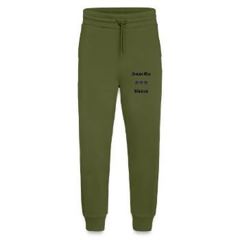 MAMAN. FÊTE DES MÈRES. BONNE FÊTE MAMAN. JE T'AIME - Pantalon de jogging bio décontracté fabriqué en UE - MOSS GREEN - Devant