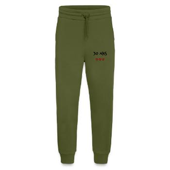 30 ANS. 30e ANNIVERSAIRE. ANNIVERSAIRE 30 ANS. 30 - Pantalon de jogging bio décontracté fabriqué en UE - MOSS GREEN - Devant