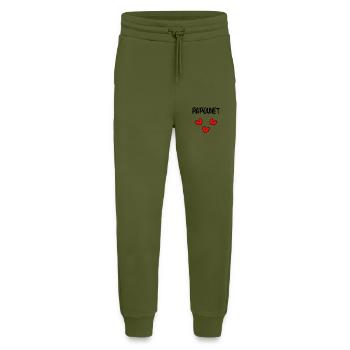 PAPOUNET. FÊTE DES PÈRES. BONNE FÊTE PAPA. PAPA - Pantalon de jogging bio décontracté fabriqué en UE - MOSS GREEN - Devant
