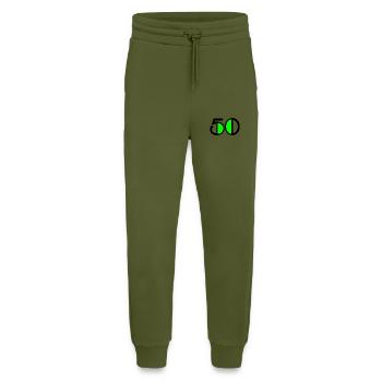 50 ANS. 50e ANNIVERSAIRE. ANNIVERSAIRE 50 ANS. 50 - Pantalon de jogging bio décontracté fabriqué en UE - MOSS GREEN - Devant
