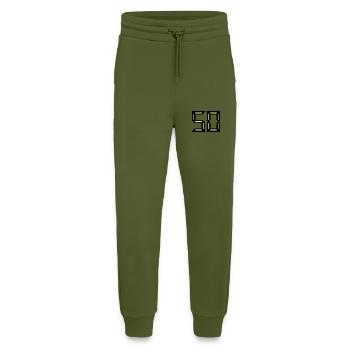 50 ANS. 50e ANNIVERSAIRE. ANNIVERSAIRE 50 ANS - Pantalon de jogging bio décontracté fabriqué en UE - MOSS GREEN - Devant