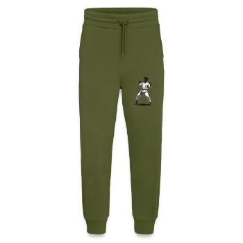 Karaté Enfant Combattant - Arts Martiaux Sports Autocollant - Pantalon de jogging bio décontracté fabriqué en UE - MOSS GREEN - Devant