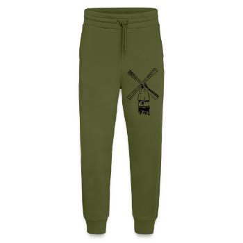Vintage nostalgische Windmühle - Jogginghose - made by SPREAD - MOSS GREEN - Vorne