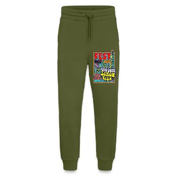 Mon biniou cause (du "ouin-ouin" sinon rien) - Pantalon de jogging bio décontracté fabriqué en UE - MOSS GREEN - Devant