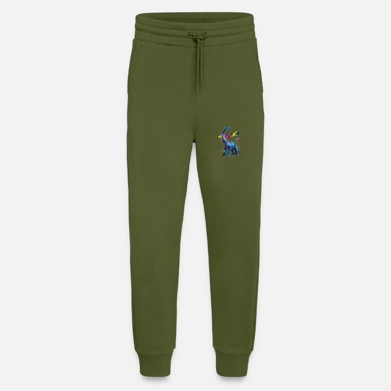 Neon Dinosaur Abstract Artwork - Jogging Pants - made by SPREAD  - MOSS GREEN
