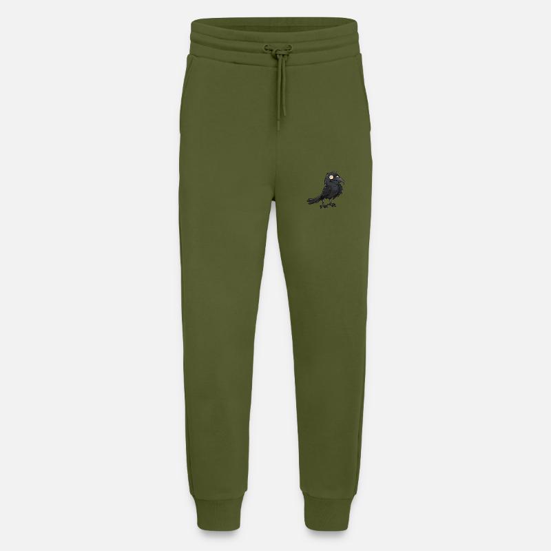 Mystischer Schwarzer Rabe Blickfang - Jogginghose - made by SPREAD - MOSS GREEN
