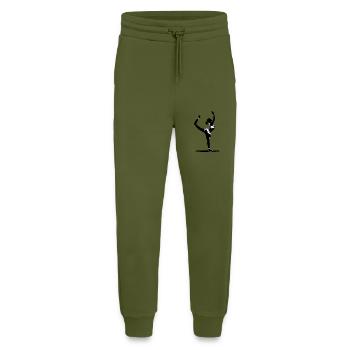 Professeur de Yoga - Hobby / Sport Sticker - Pantalon de jogging bio décontracté fabriqué en UE - MOSS GREEN - Devant