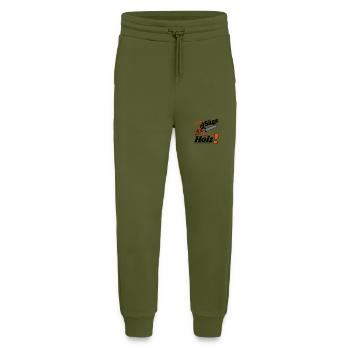 Motorsäge , Kaminholz , ohne Säge kein Holz(25) - Jogginghose - made by SPREAD - MOSS GREEN - Vorne