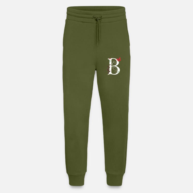 Buchstabe B Monogramm Retro - Jogginghose - made by SPREAD - MOSS GREEN