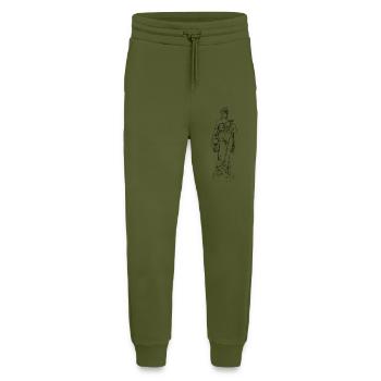 Statuette grec - Pantalon de jogging bio décontracté fabriqué en UE - MOSS GREEN - Devant