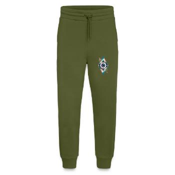 Magic Eye - Citation spirituelle étonnante - Pantalon de jogging bio décontracté fabriqué en UE - MOSS GREEN - Devant