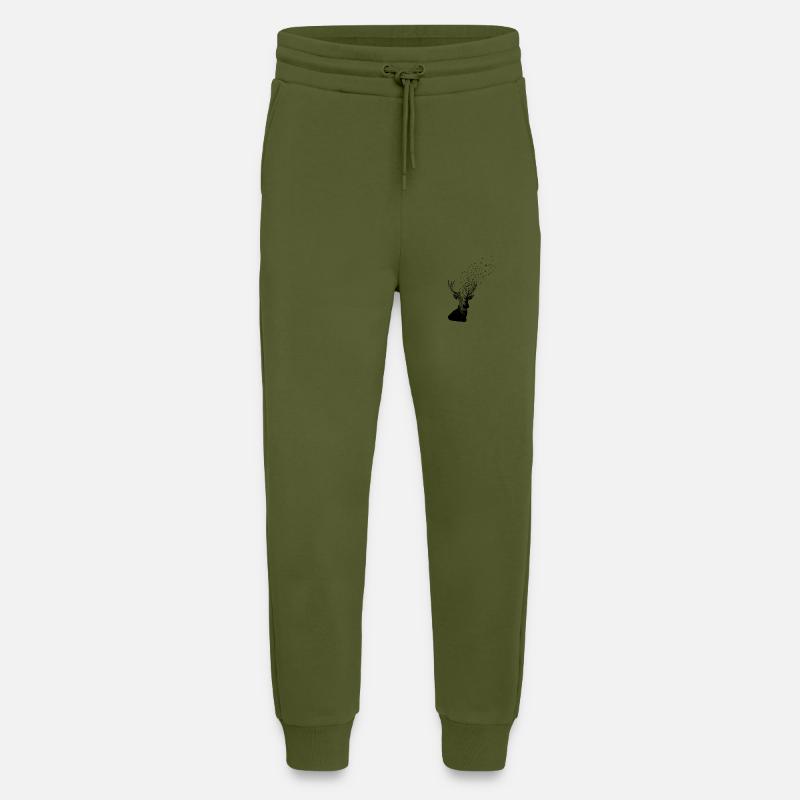 Hirsch Silhouette - Jogginghose - made by SPREAD - MOSS GREEN