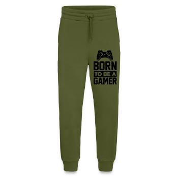 Born to be a gamer - Pantalon de jogging bio décontracté fabriqué en UE - MOSS GREEN - Devant