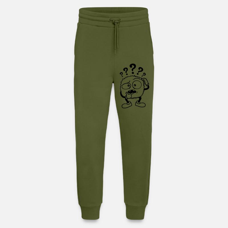 Doubtful question mark skeptical monster - Jogging Pants - made by SPREAD  - MOSS GREEN