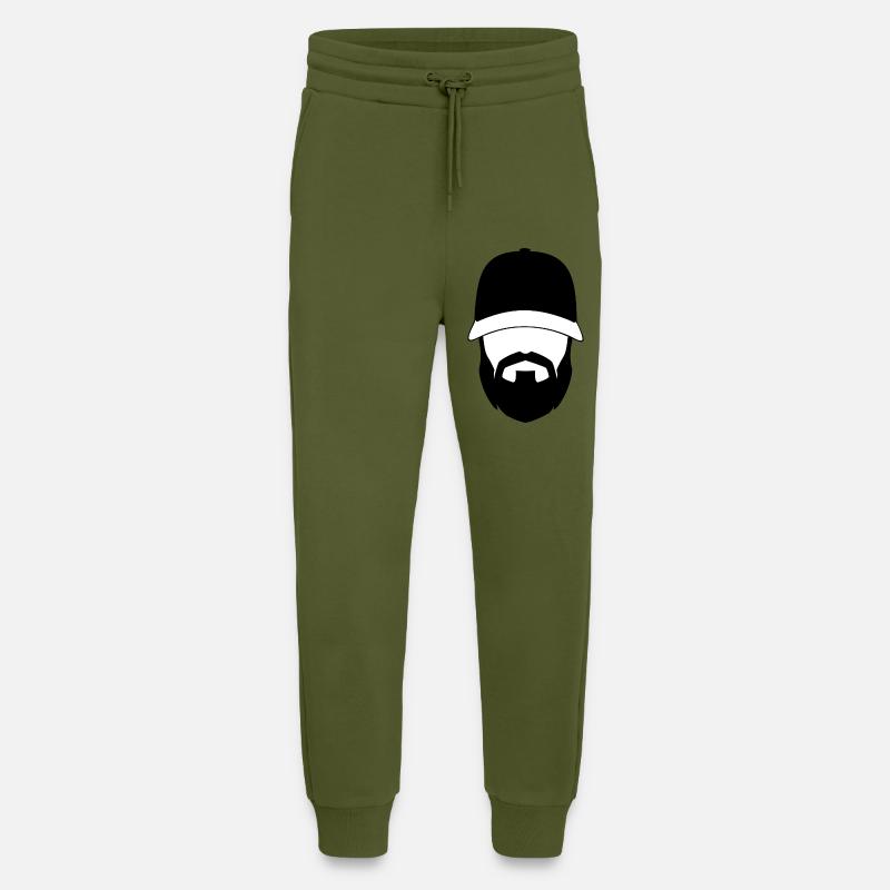 Mann mit Bart - Jogginghose - made by SPREAD - MOSS GREEN