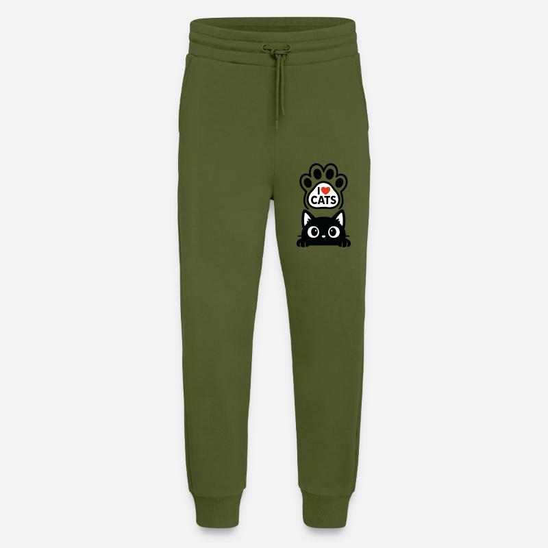 Ich liebe Katzen - Jogginghose - made by SPREAD - MOSS GREEN