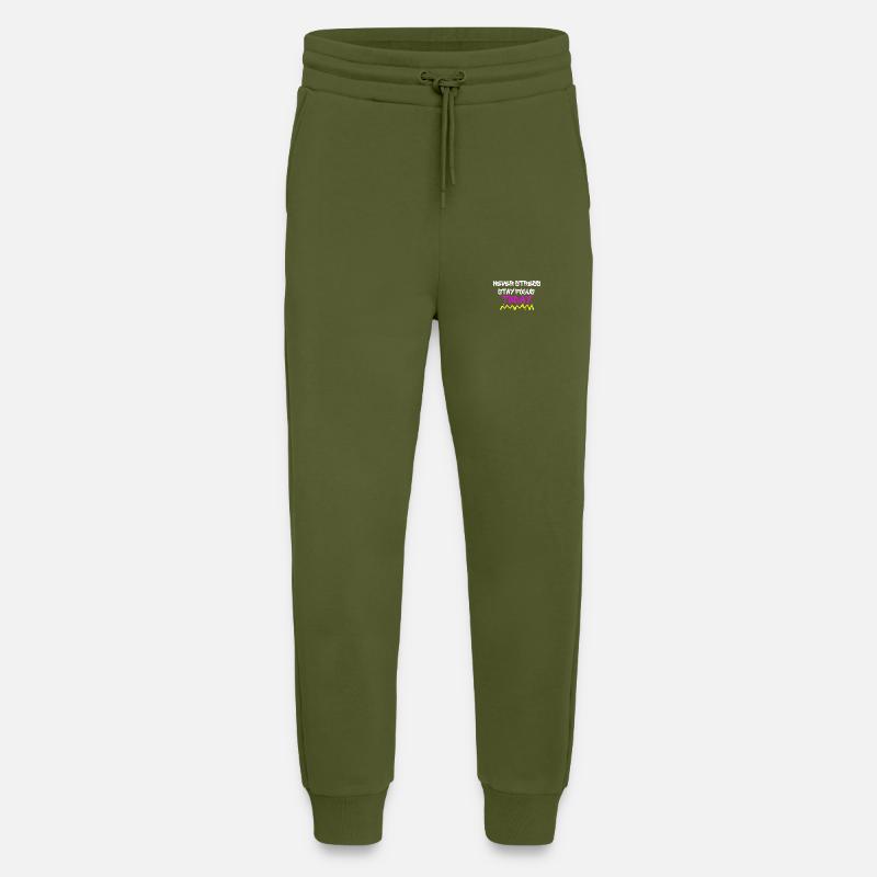 NEVER STRESS - Pantalon de jogging bio décontracté fabriqué en UE - MOSS GREEN