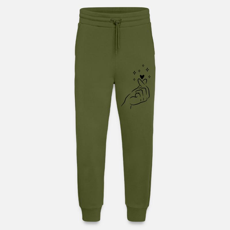 Finger Herz Koreanisch K Pop - Jogginghose - made by SPREAD - MOSS GREEN