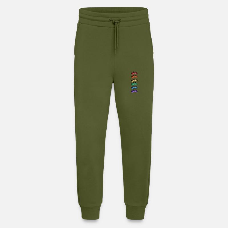 Lesbische Mädchen Regenbogen Text - Jogginghose - made by SPREAD - MOSS GREEN