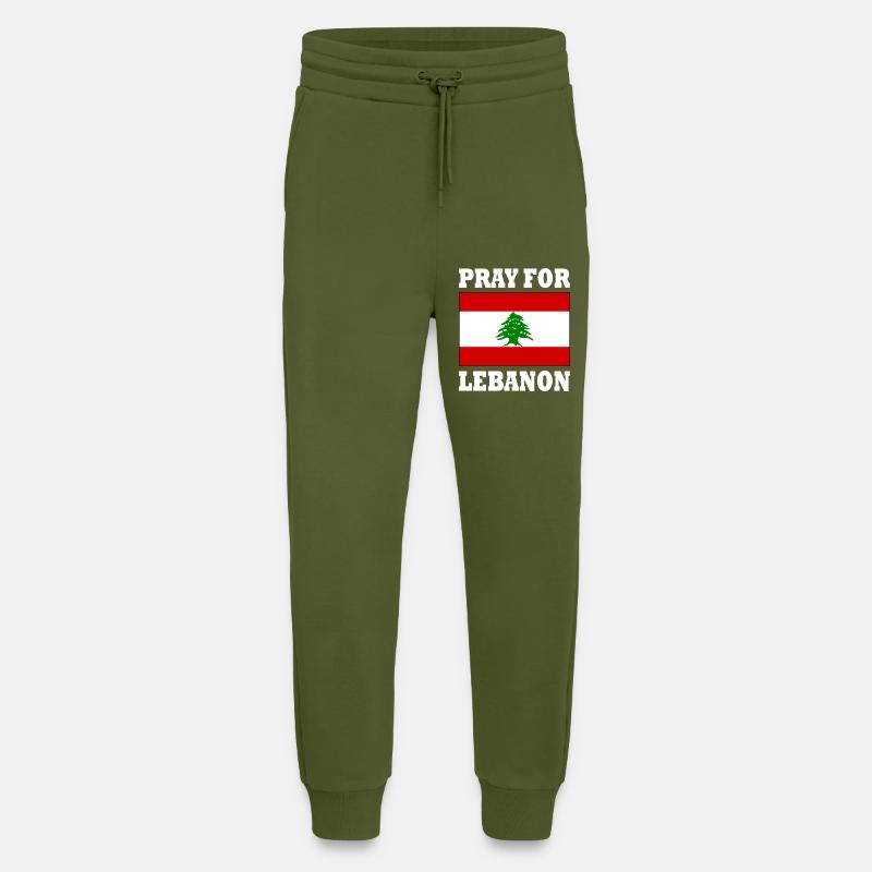 Pray for lebanon - Jogging Pants - made by SPREAD  - MOSS GREEN