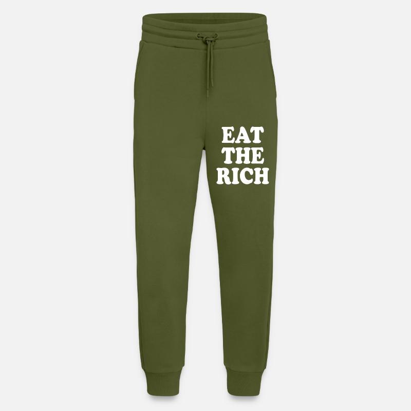 Eat the rich - Jogging Pants - made by SPREAD  - MOSS GREEN