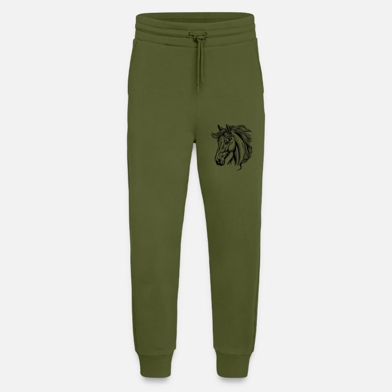 Pferd Pferderennen Pferdekopf - Jogginghose - made by SPREAD - MOSS GREEN