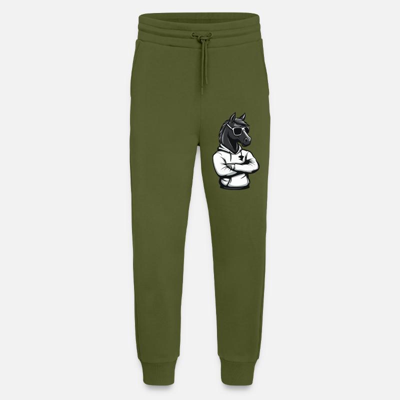 Pferd Comic - Jogginghose - made by SPREAD - MOSS GREEN