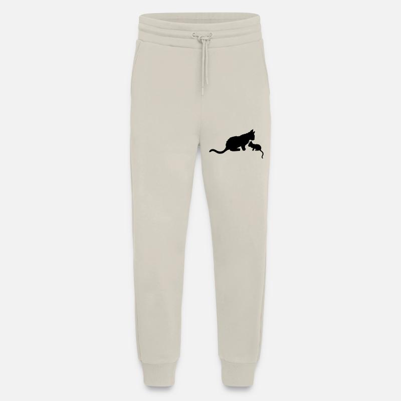 Mama Cat Chat Silhouette - Pantalon de jogging bio décontracté fabriqué en UE - WARM CLAY