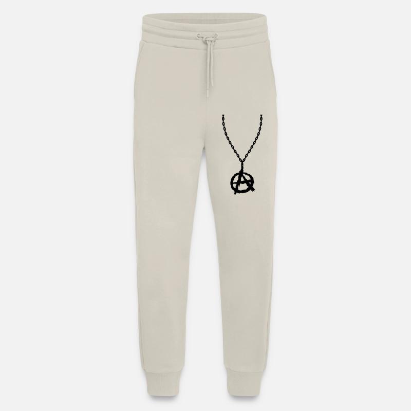 Bijoux collier symbole de l'anarchie - Pantalon de jogging bio décontracté fabriqué en UE - WARM CLAY