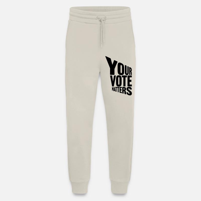 votre vote compte citation - Pantalon de jogging bio décontracté fabriqué en UE - WARM CLAY