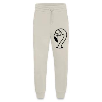 visage tête trou étage flamingo clip-art voiture comique - Pantalon de jogging bio décontracté fabriqué en UE - WARM CLAY - Devant