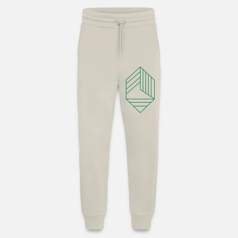 diamond with lines - Jogging Pants - made by SPREAD  - WARM CLAY