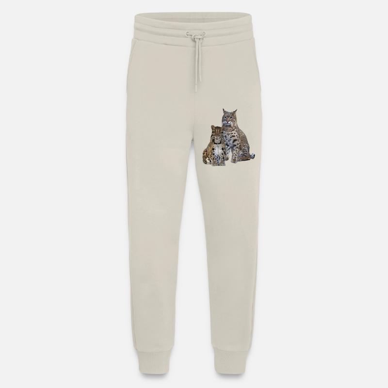 Panthère nébuleuse et lynx - Pantalon de jogging bio décontracté fabriqué en UE - WARM CLAY