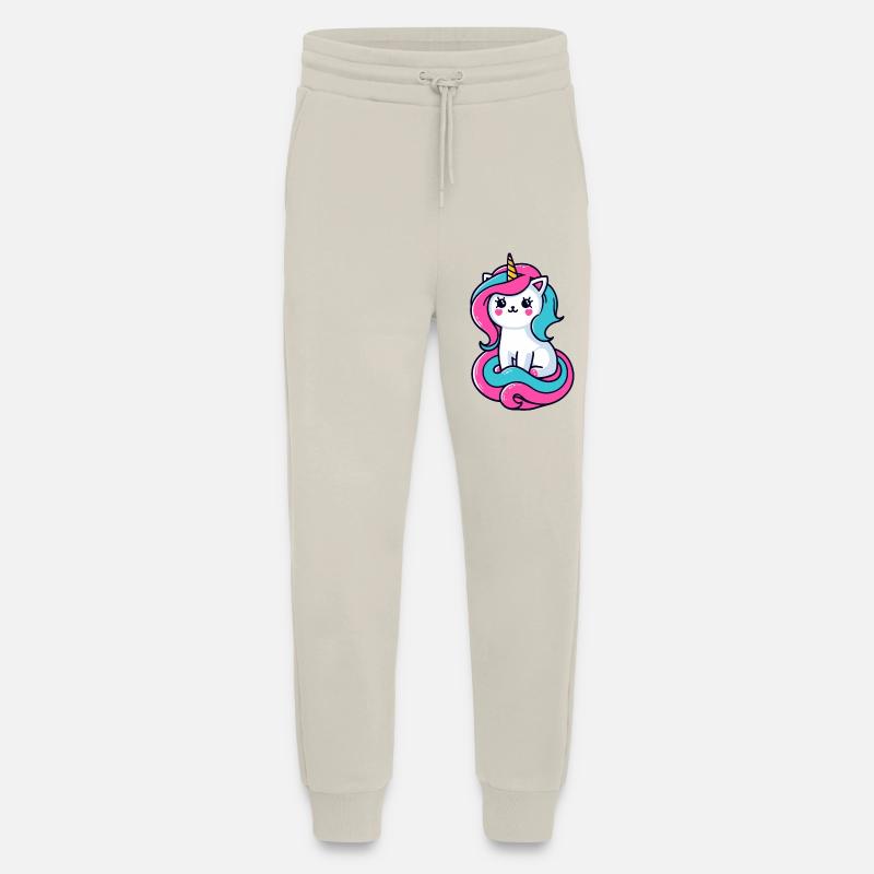 Chat licorne - Pantalon de jogging bio décontracté fabriqué en UE - WARM CLAY