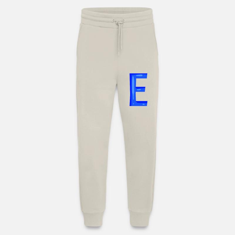 Letter E initial letter blue - Jogging Pants - made by SPREAD  - WARM CLAY