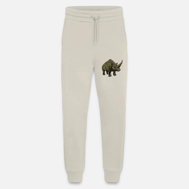 Dessin d’un Elasmotherium - Pantalon de jogging bio décontracté fabriqué en UE - WARM CLAY