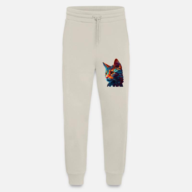 Cat Cats Kitten Polygon Cat - Jogging Pants - made by SPREAD - WARM CLAY