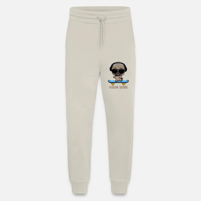 Pug on Skateboard Pugging Around - Jogging Pants - made by SPREAD  - WARM CLAY