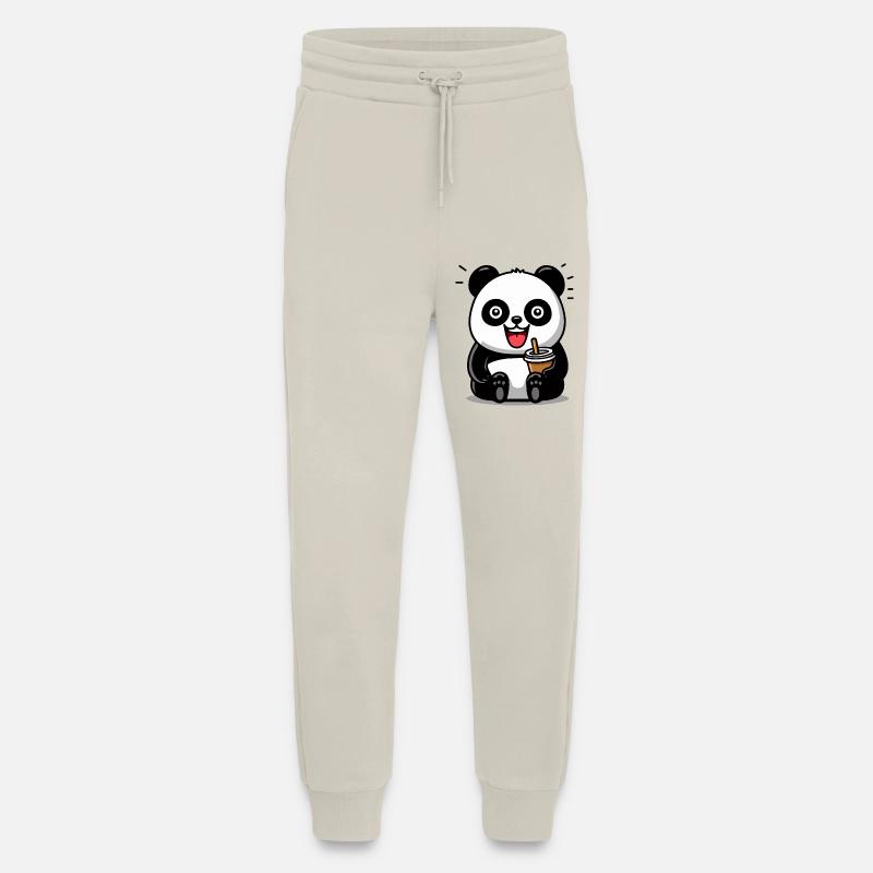 Süßer Panda mit Getränk - Jogginghose - made by SPREAD - WARM CLAY
