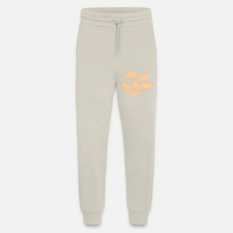 Five pigs and two piglets - Jogging Pants - made by SPREAD  - WARM CLAY