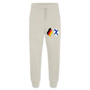 Two flags crossed of Germany, flag Finland - Jogging Pants - made by SPREAD  - WARM CLAY - Front