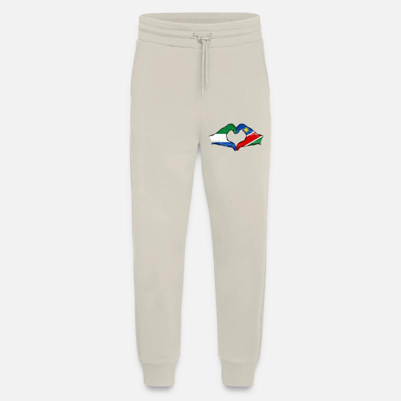 Sierra_Leone_Namibia_Flagge_Haende_Herzform_use - Jogging Pants - made by SPREAD  - WARM CLAY