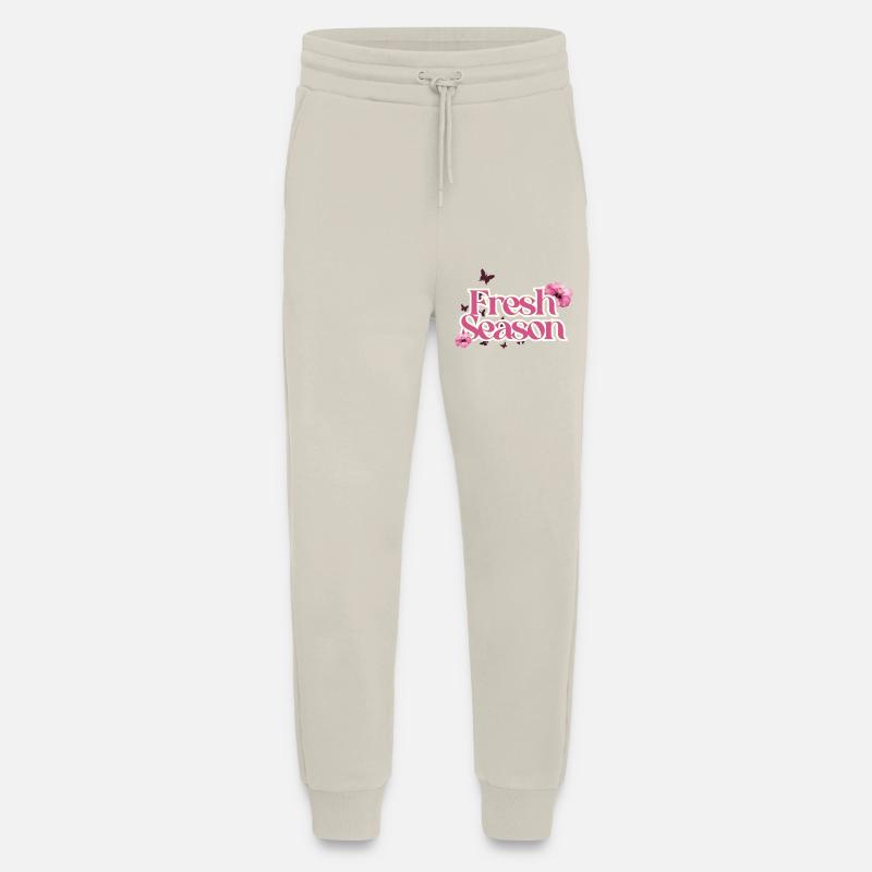 Fraîche Saison Floral Script - Pantalon de jogging bio décontracté fabriqué en UE - WARM CLAY