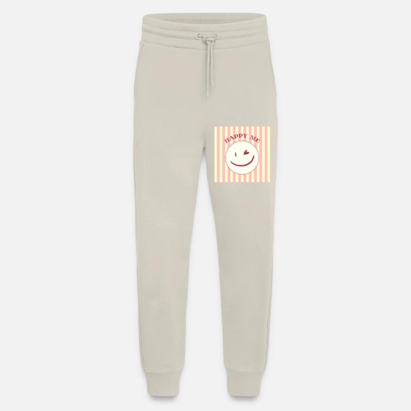 Smile on stripe pattern - Jogging Pants - made by SPREAD  - WARM CLAY