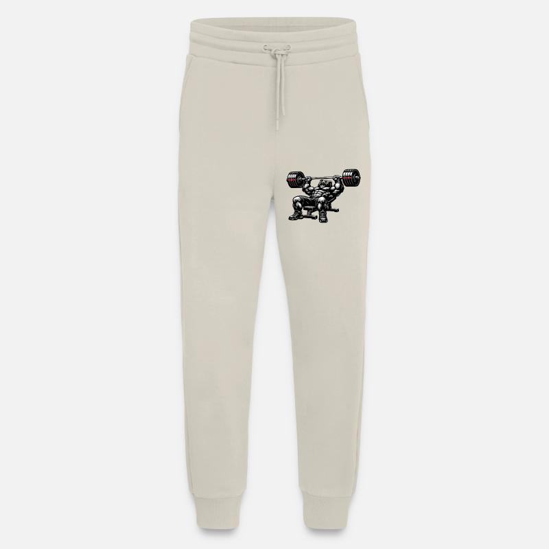 Bear Bench Press Gym - Jogging Pants - made by SPREAD  - WARM CLAY