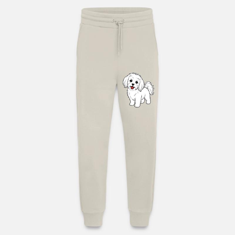 Maltese dog white - Jogging Pants - made by SPREAD - WARM CLAY
